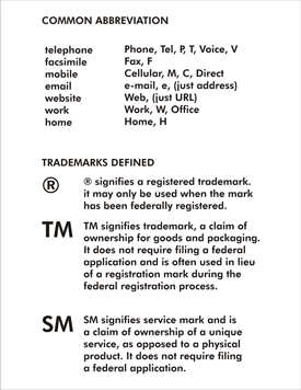 Common Abbreviations - Trademarks Defined